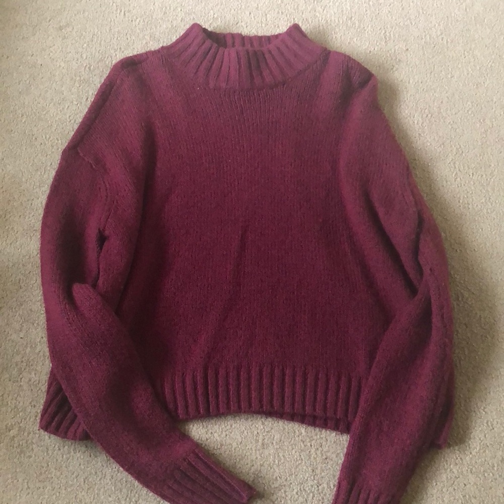 American Eagle Cowl Neck Maroon Sweater